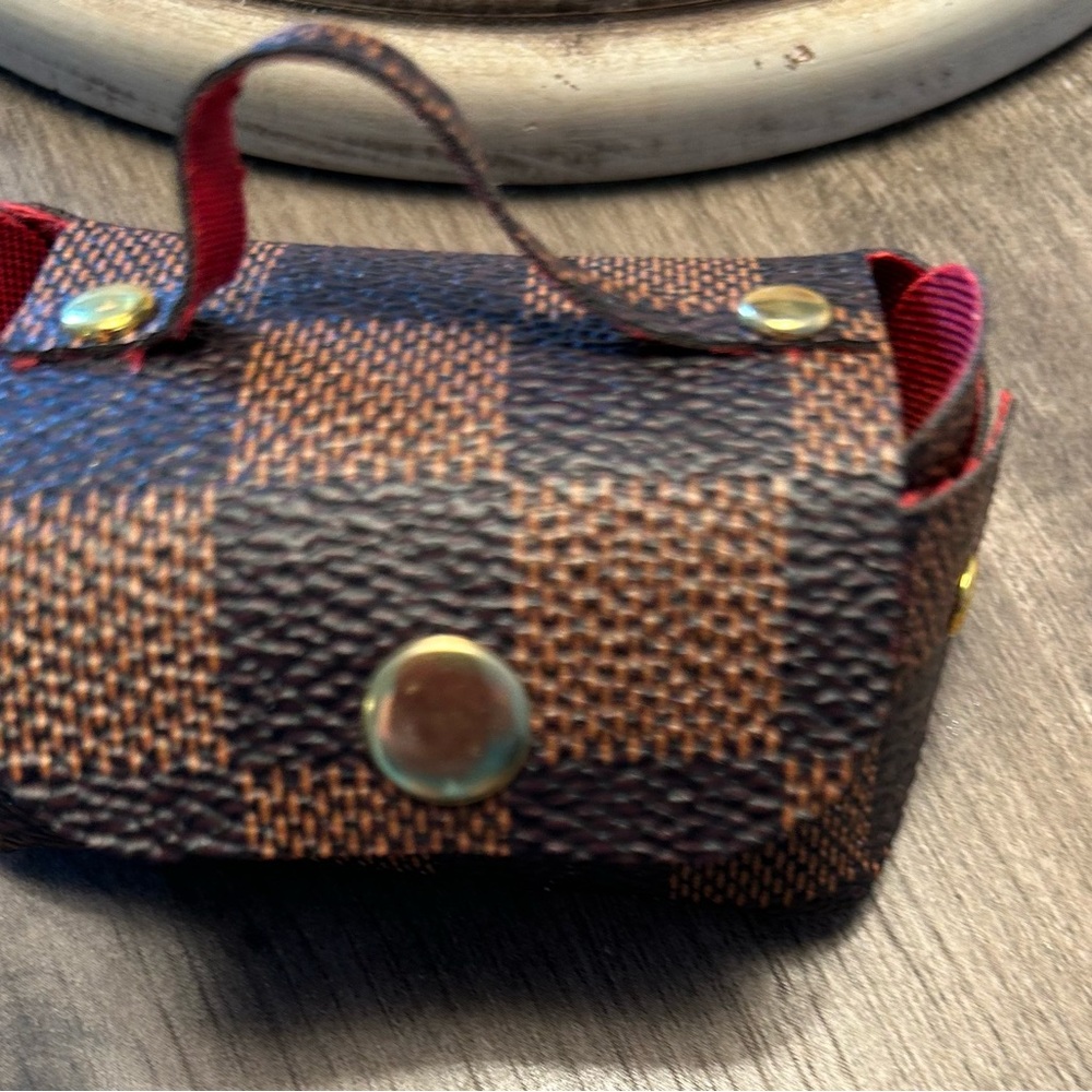 Checkered Mini Brown Charm for your bag or key chain